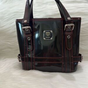 MCM Green Patent Leather Handbag